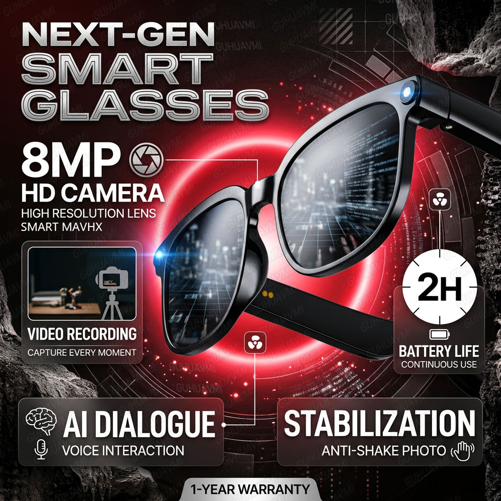 Audio Music Voice - Wireless Smart Camera Glasses 1080P HD