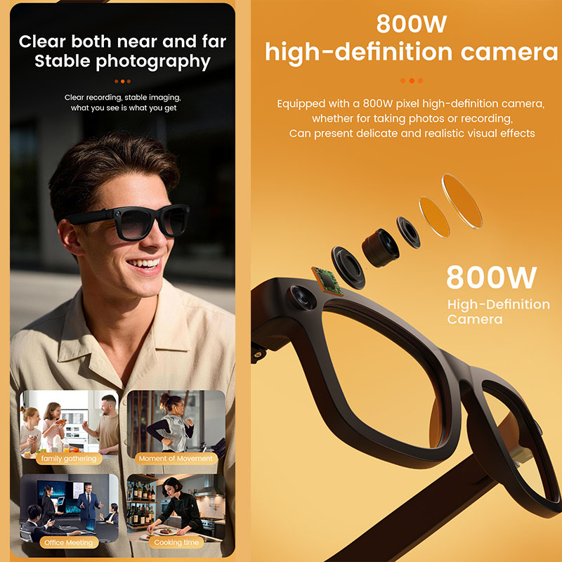 Smart Glasses 800W HD Camera A - Audio Music Recognition 评论和价格