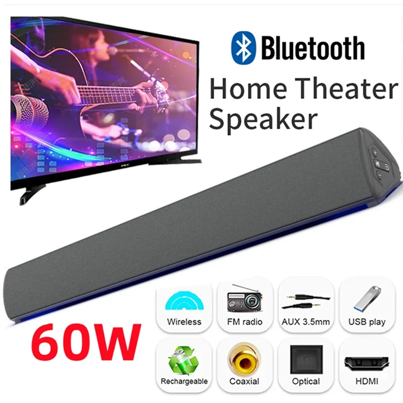 60W Wireless TV PC Soundbar Bl - Audio Music Generator 评论和价格
