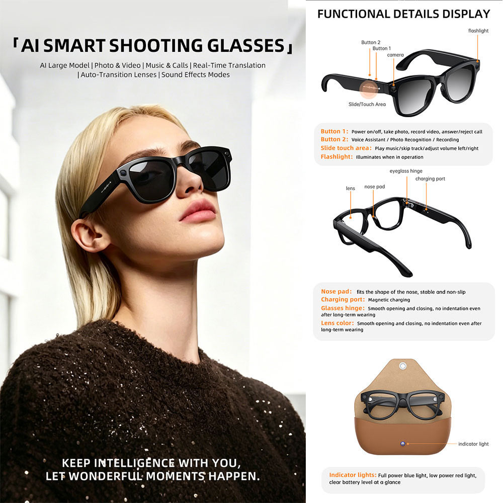 2026 AI Smart Glasses with Cam - Audio Music Recognition 评论和价格