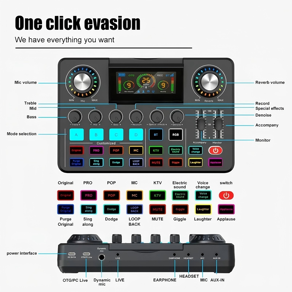 A20I Audio Mixer, Live Sound C - Audio Music Changer 评论和价格