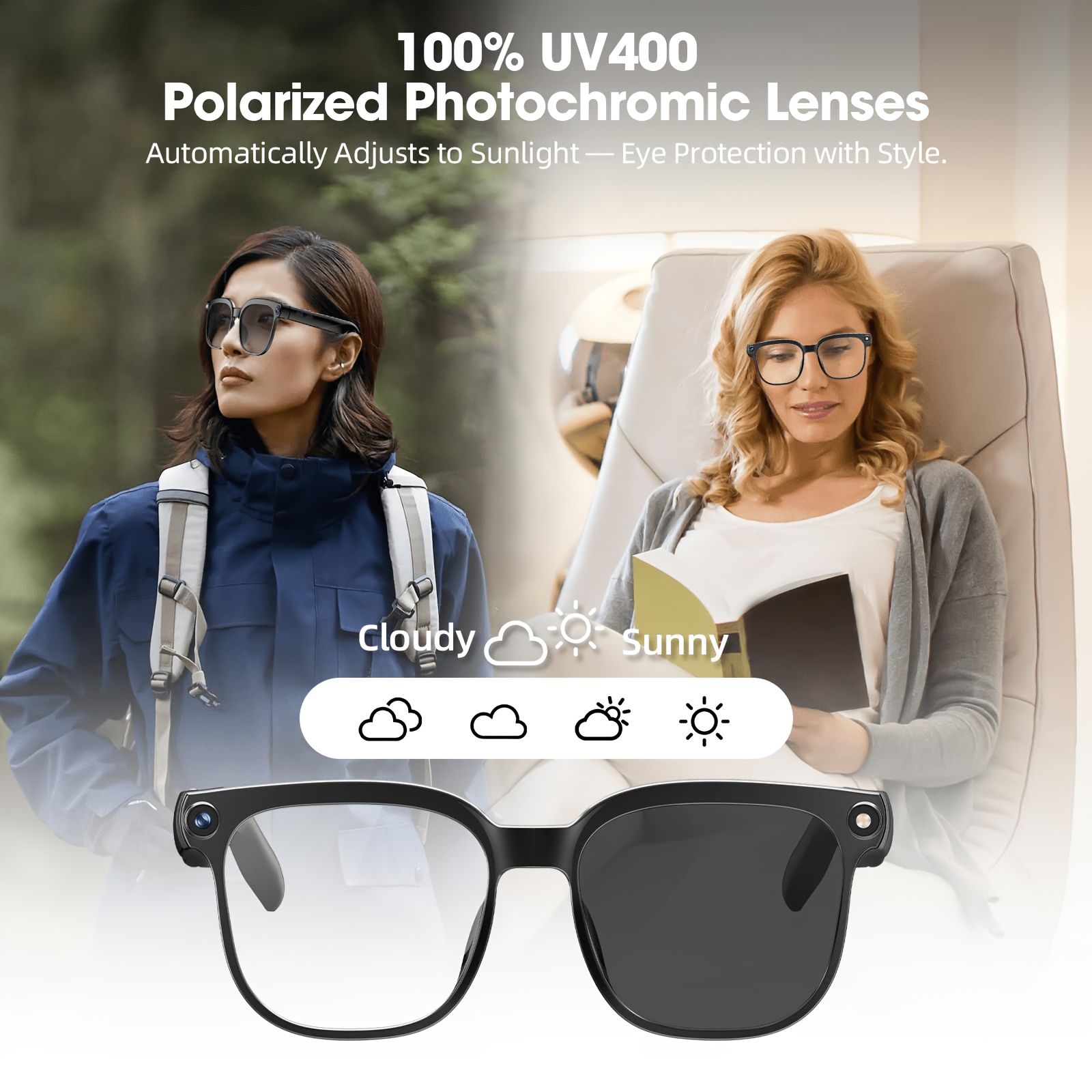 Smart camera glasses, 8-megapi - Audio Music Recognition 评论和价格