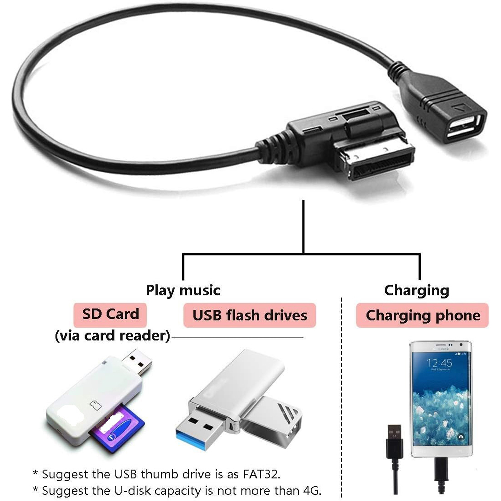 AMI MMI USB AUX Cable Music MD - Audio Music Interface 评论和价格
