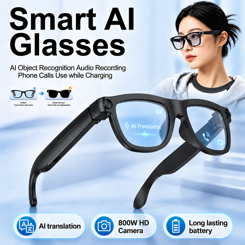 Smart Al Glasses 800W HD Camer - Audio Music Recognition 评论和价格