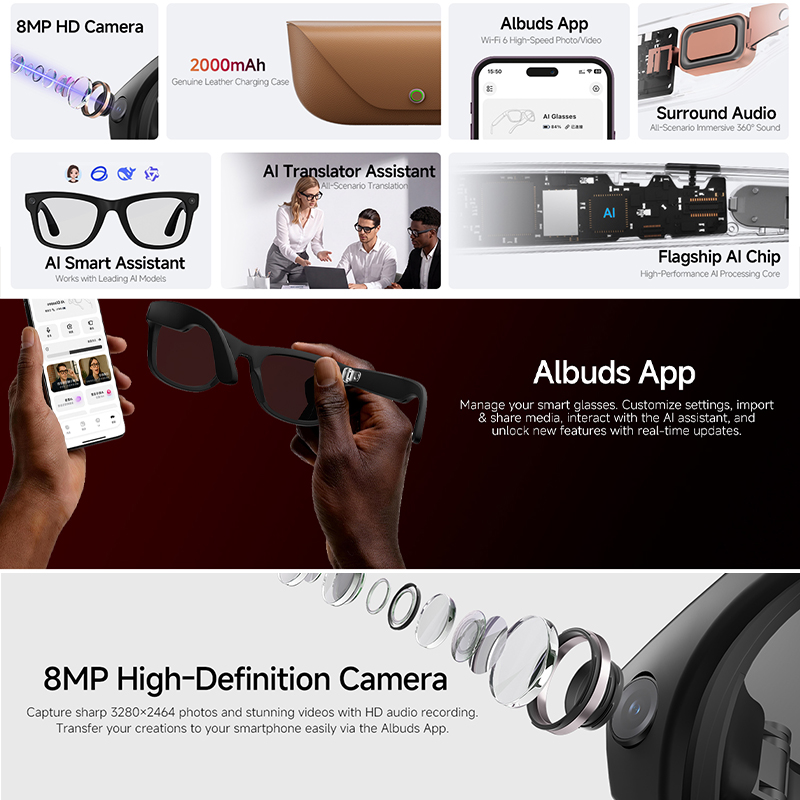 New Smart Glasses Intelligent  - Audio Music Recognition 评论和价格