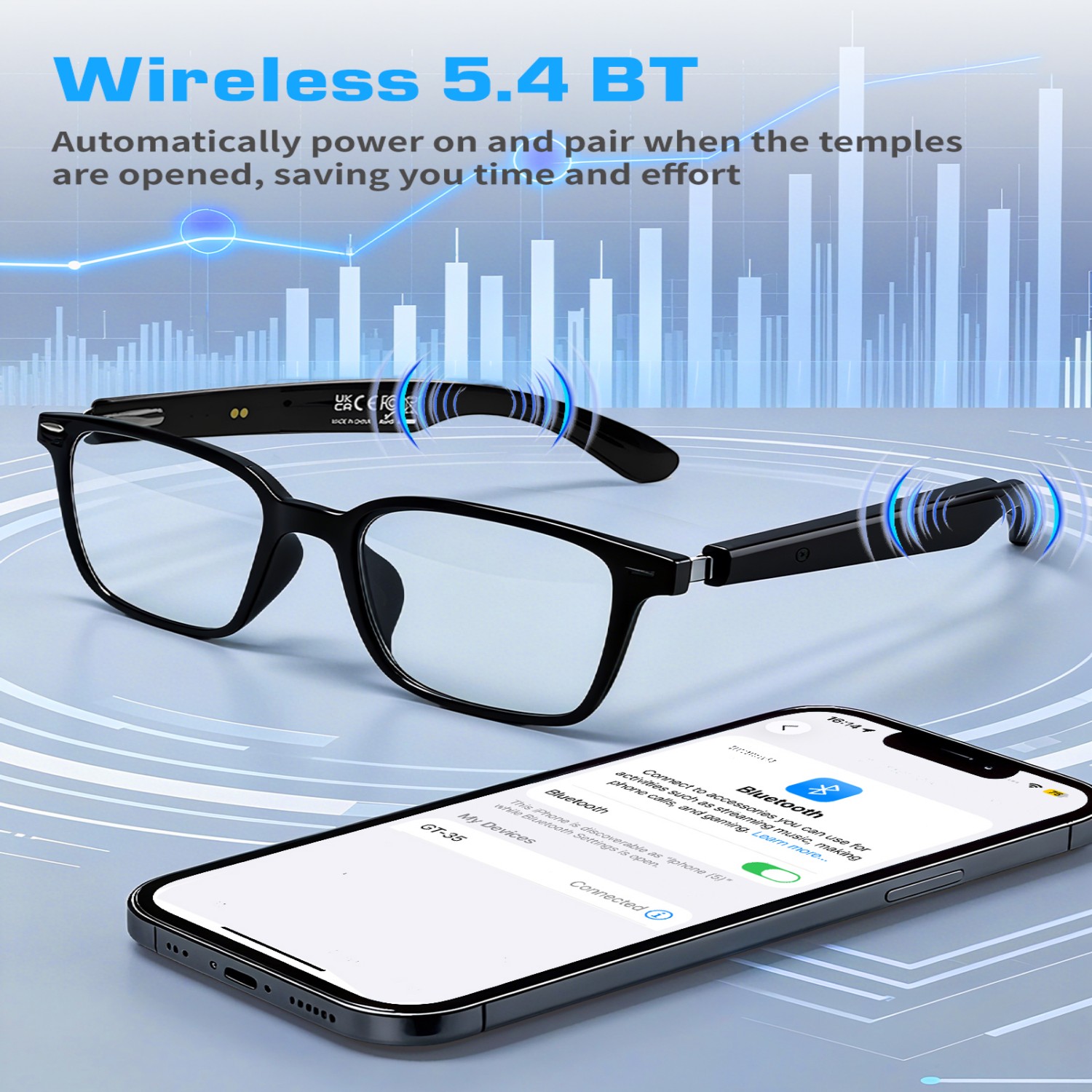 GT35 Smart Glasses with AI Tra - Audio Music Voice 评论和价格