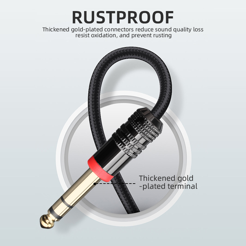 6.35mm TRS Guitar Cable Stereo - Audio Music Interface 评论和价格