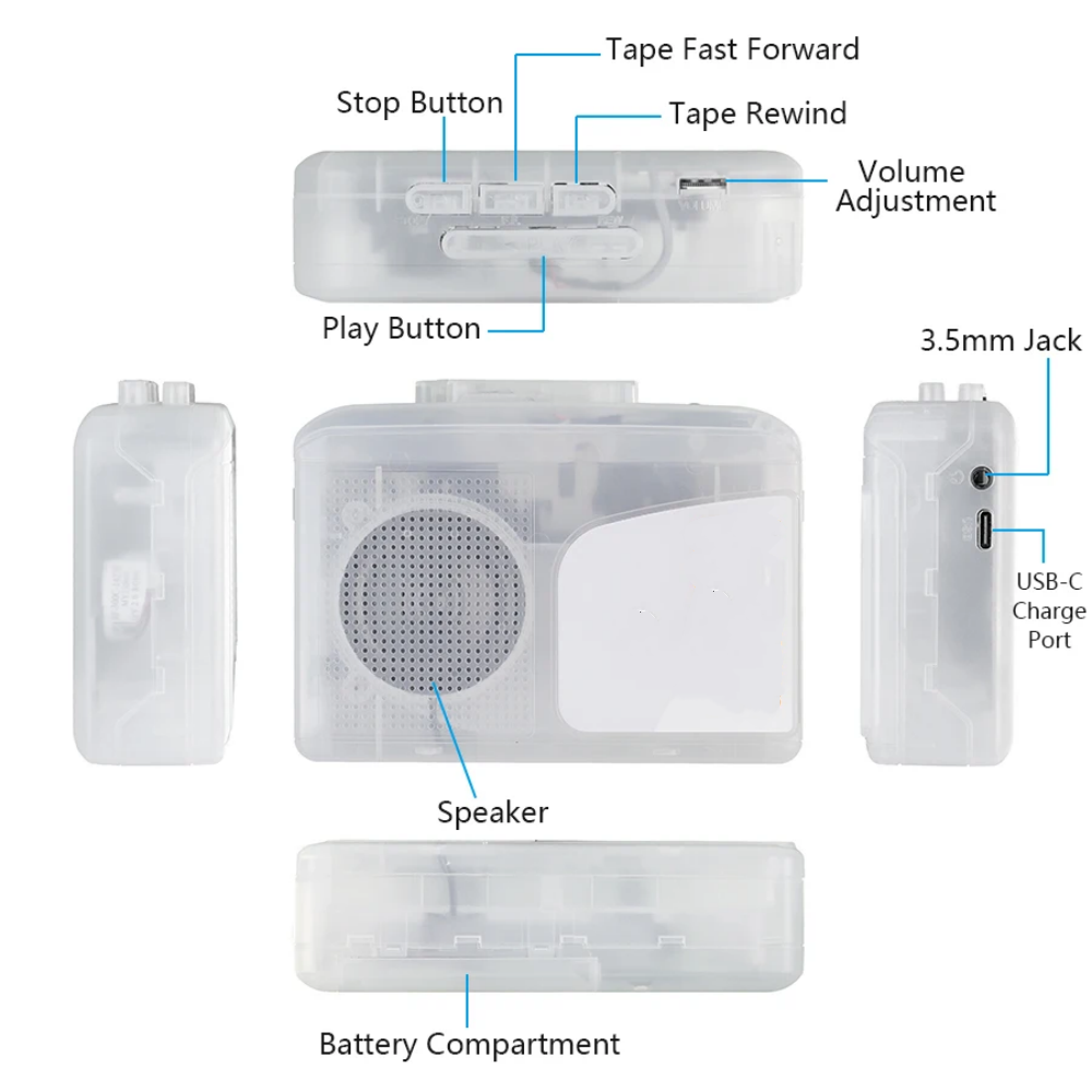 USB Cassette Player Stereo Tap - Audio Music Converter To Mp3 评论和价格