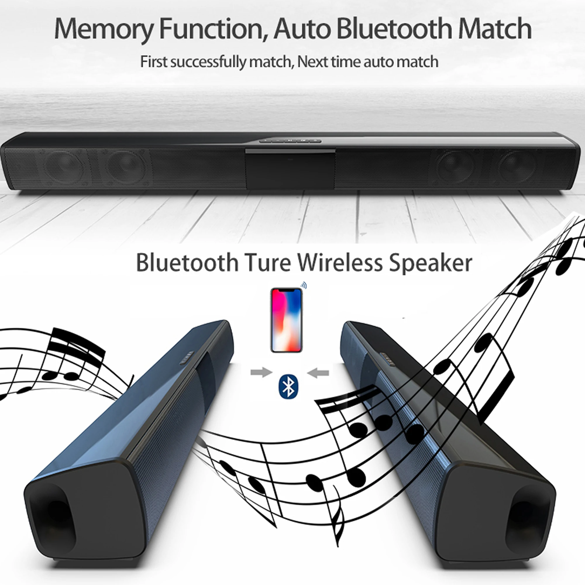 40W High Power Soundbar for TV - Audio Music Generator 评论和价格