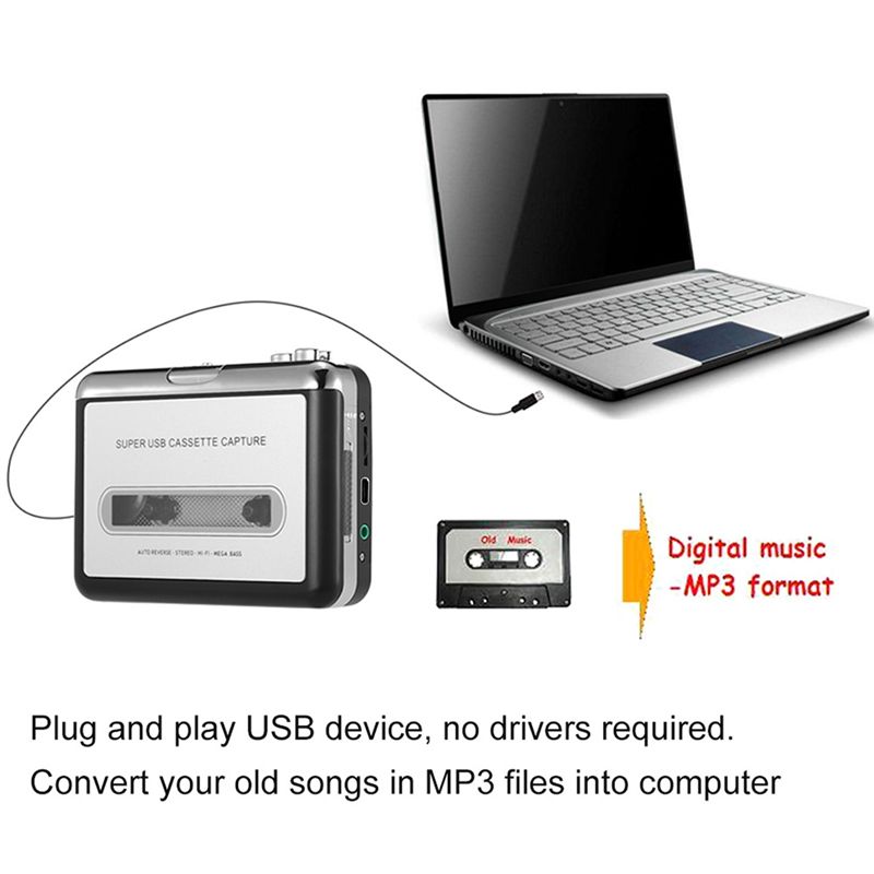 B27B USB Cassette Tape To MP3  - Audio Music Converter To Mp3 评论和价格