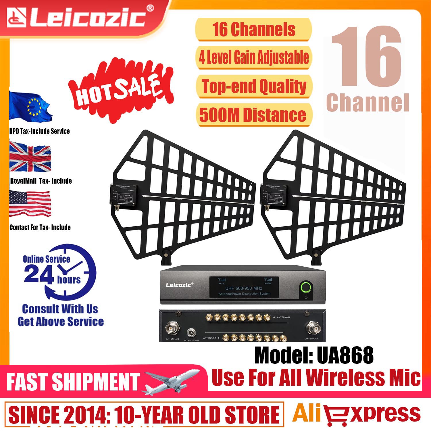 Leicozic 8 Channel Antenna Dis - Audio Music Distribution 评论和价格