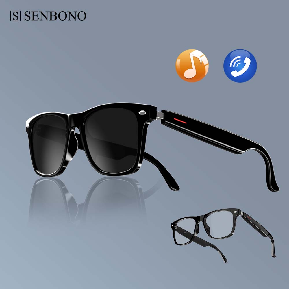SENBONO E13 Smart Glasses:Blue - Audio Music Voice 评论和价格