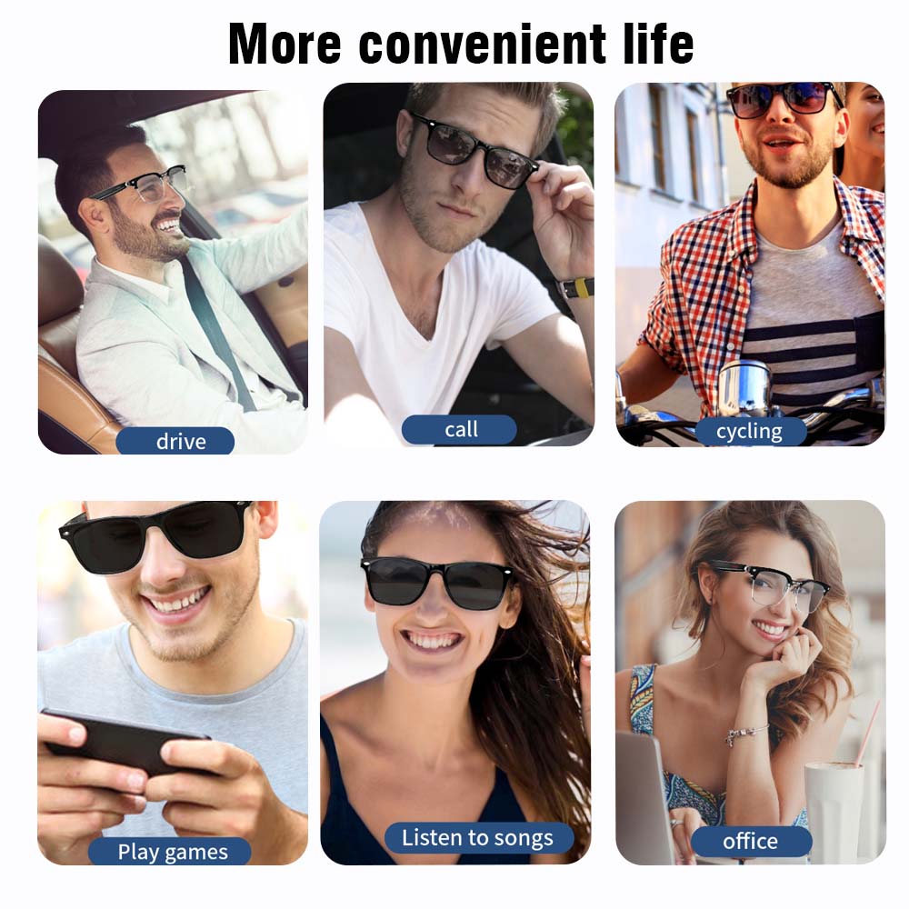 SENBONO E13 Smart Glasses:Blue - Audio Music Voice 评论和价格